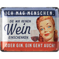 Blechschild Ich mag Menschen