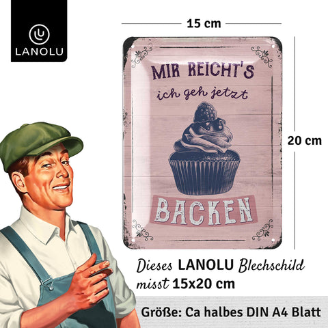 Blechschild Ich geh backen