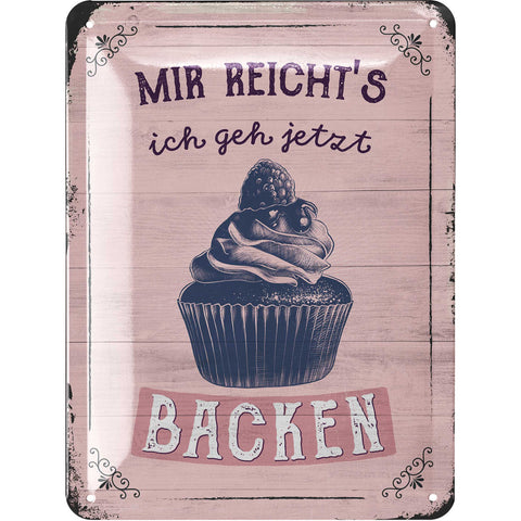Blechschild Ich geh backen