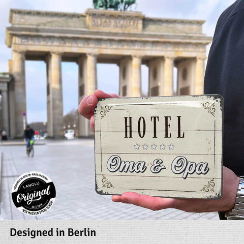 Blechschild Hotel Oma & Opa