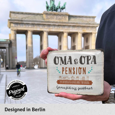 Blechschild Oma & Opa Pension