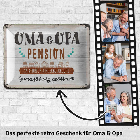Blechschild Oma & Opa Pension