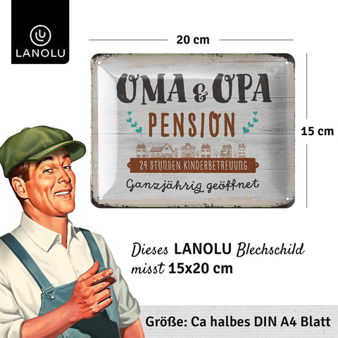 Blechschild Oma & Opa Pension