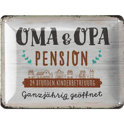 Blechschild Oma & Opa Pension