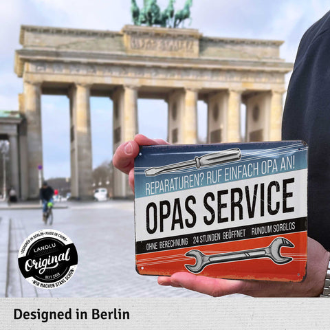 Blechschild Opas Service