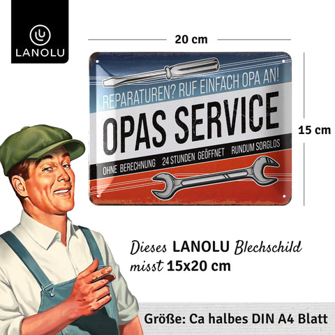 Blechschild Opas Service