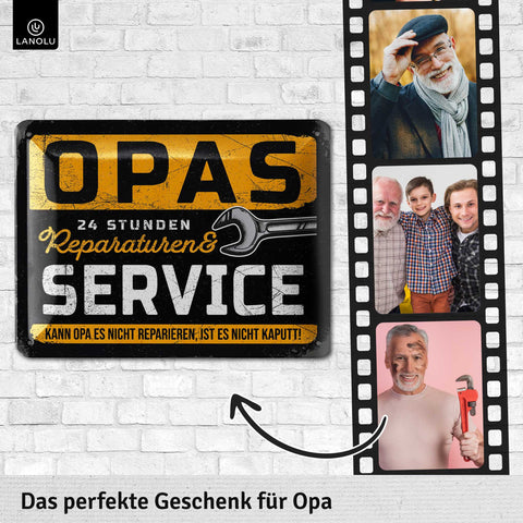 Blechschild Opas Service & Reperatur