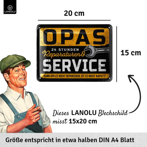 Blechschild Opas Service & Reperatur