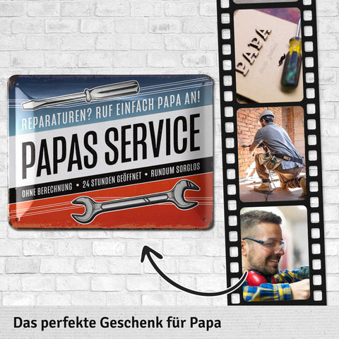 Blechschild Papas Service