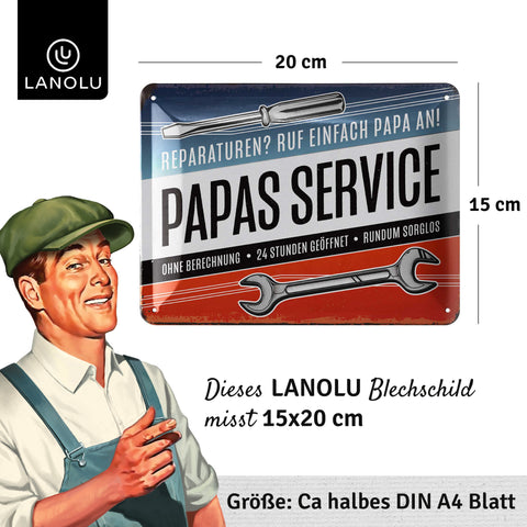 Blechschild Papas Service