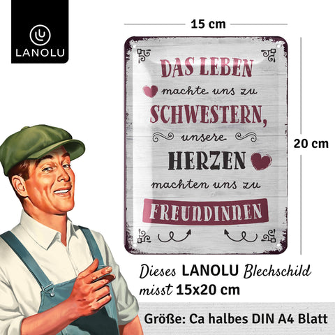 Blechschild Schwestern und Freundinnen