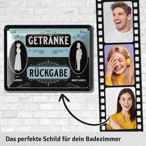 Blechschild Getränkerückgabe