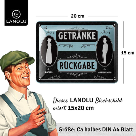 Blechschild Getränkerückgabe