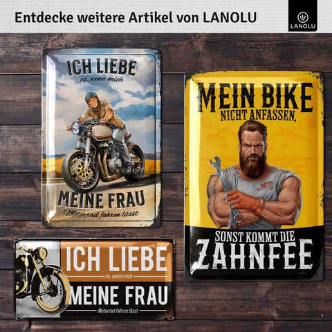Blechschild Echte Männer fahren Motorrad