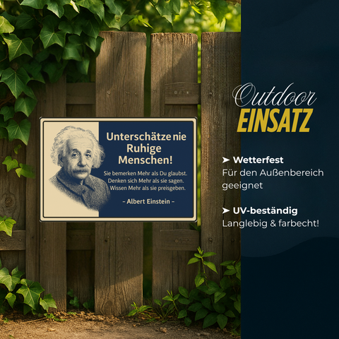 Ruhige Menschen Albert Einstein Blechschild