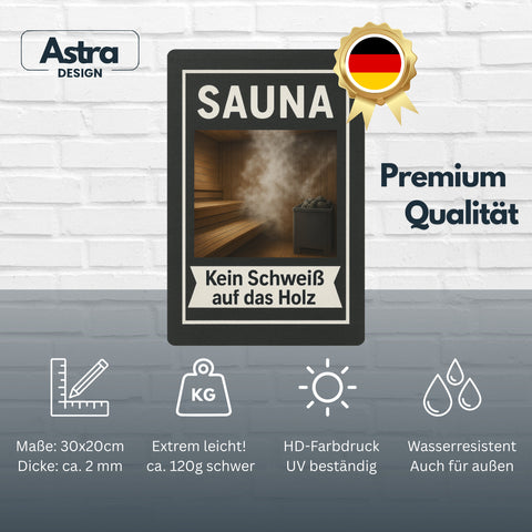 Sauna kein Schweiß Blechschild