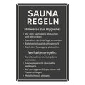 Sauna Regeln dunkel Blechschild