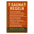 Sauna Regeln rot Blechschild