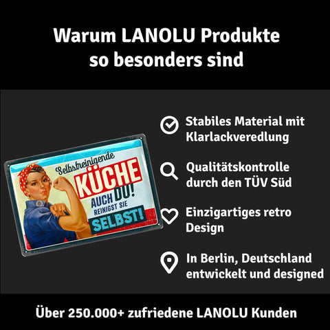 Blechschild Selbstreinigende Küche