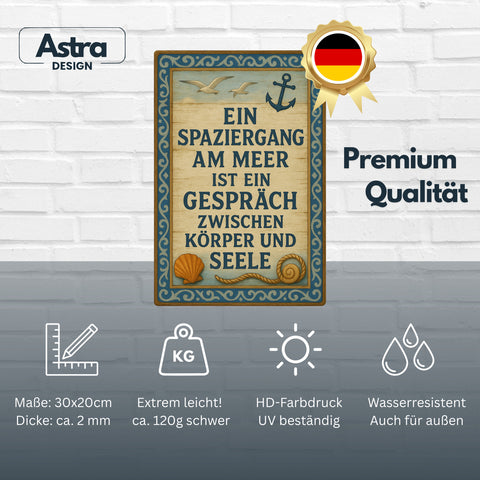 Spaziergang am Meer Blechschild