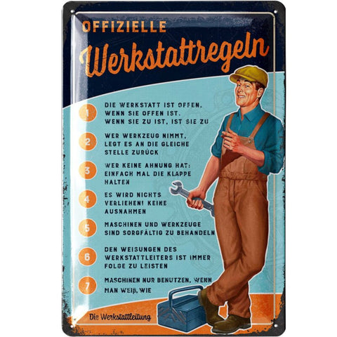 Spruch Schilder Set mit lustigen Blechschildern
