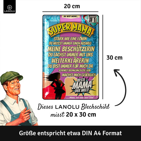Blechschild Super Mama