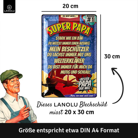 Blechschild Super Papa