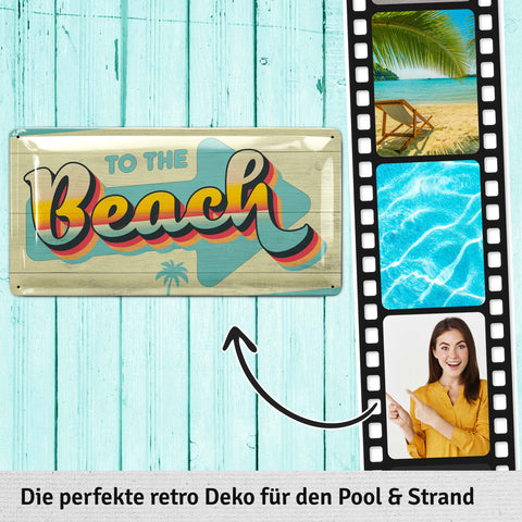 Blechschild To the Beach