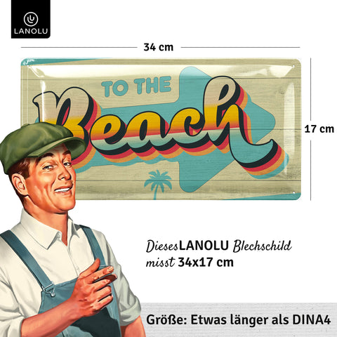 Blechschild To the Beach