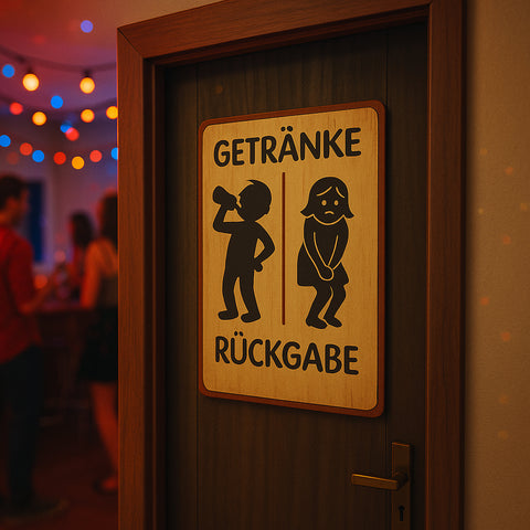 Getränke Rückgabe Toilette Blechschild