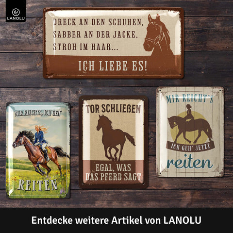 Blechschild Tor schließen Pferd