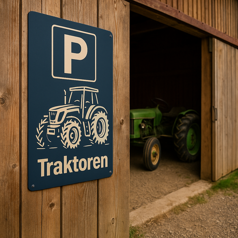 Traktoren Parkplatz Blechschild