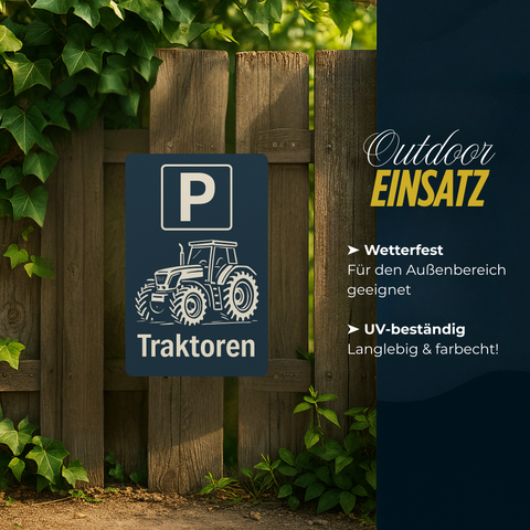 Traktoren Parkplatz Blechschild
