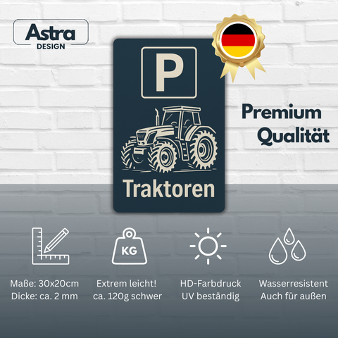 Traktoren Parkplatz Blechschild