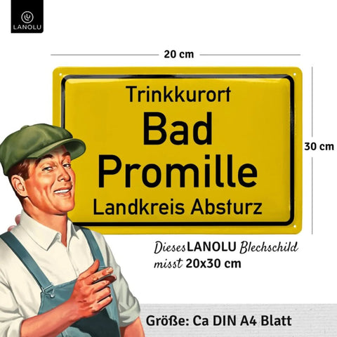 Blechschild Bad Promille