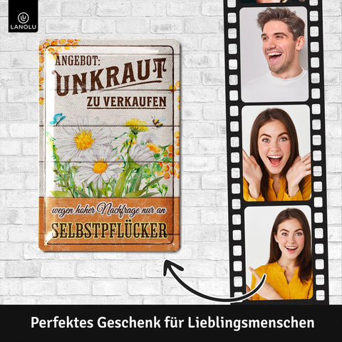 Blechschild Unkraut zu Verkaufen