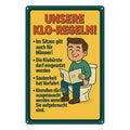 Unsere Klo Regeln Blechschild