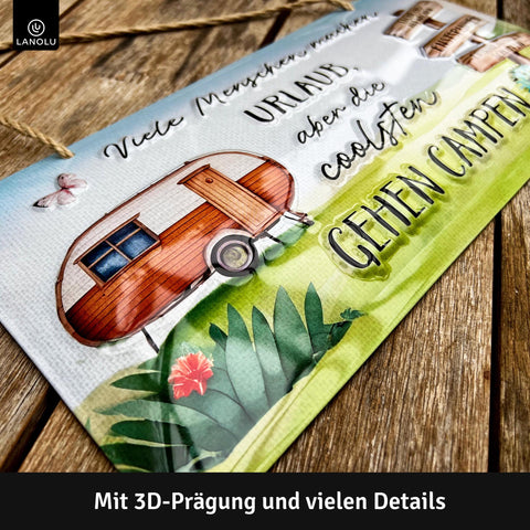 Blechschild Campen gehen