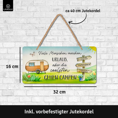 Blechschild Campen gehen