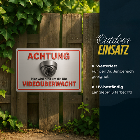Videoüberwachung Blechschild für Sicherheit