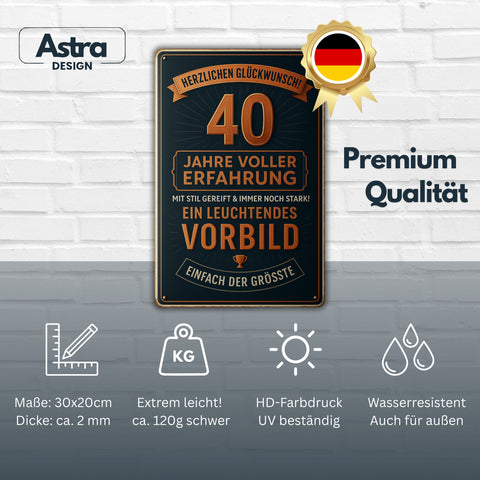 Vierzig Jahre Blechschild