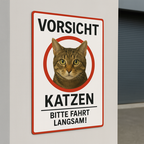 Vorsicht Katzen Blechschild