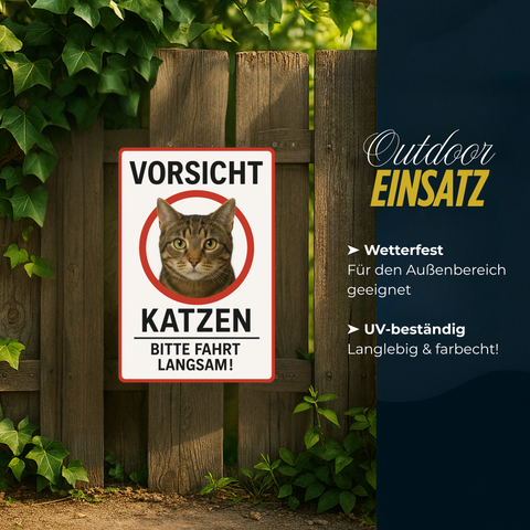 Vorsicht Katzen Blechschild