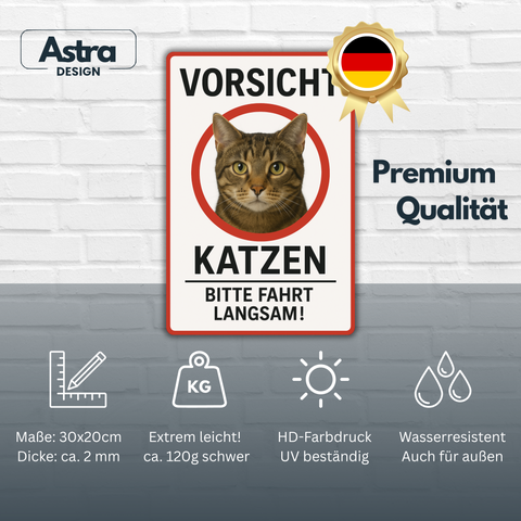 Vorsicht Katzen Blechschild