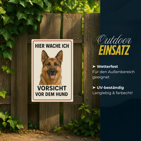 Deutscher Schäferhund Hier wache ich Blechschild
