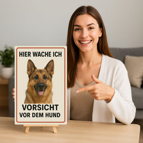 Deutscher Schäferhund Hier wache ich Blechschild
