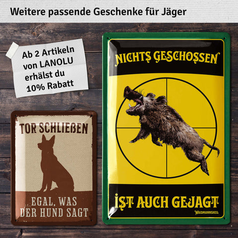 Blechschild Waidmannsheil Jäger
