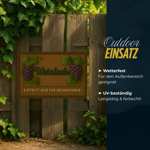 Weinlaube Blechschild