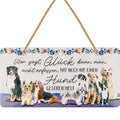 Blechschild Glück Hunde streicheln