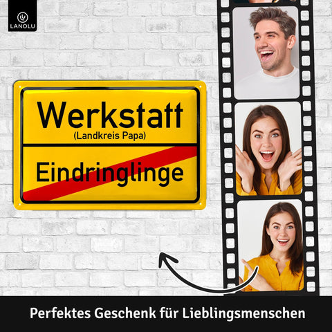 Blechschild Werkstatt Ortsschild